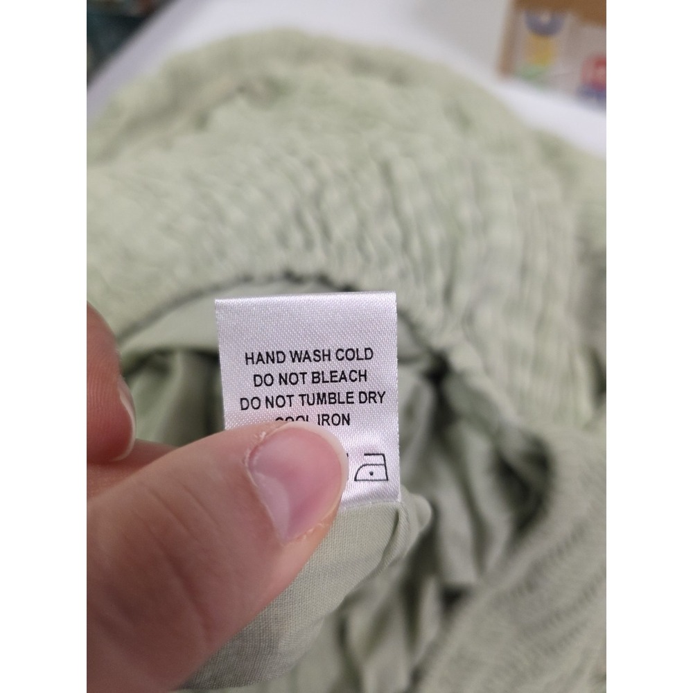 Tularosa Frankie Midi Dress Size XS Tiered Smocked Green Fairy Grunge Boho Bow - Picture 9 of 13